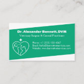 Carte de visite vétérinaire minimaliste profession (Devant)