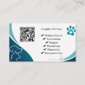Carte de visite vétérinaire moderne avec code QR (Dos)