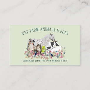 Carte De Visite Vétérinaire pour animaux mixtes