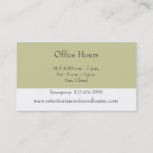 Carte De Visite Vétérinaire, Professionnel des soins aux animaux d (Dos)