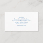 Carte De Visite Vétérinaire professionnel personnalisable (Dos)