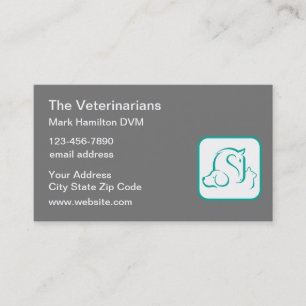 Carte De Visite Vétérinaire Thème Animaux de compagnie Emblem C