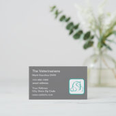 Carte De Visite Vétérinaire Thème Animaux de compagnie Emblem Cart (Debout devant)