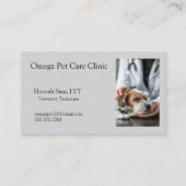 Carte De Visite Vétérinaire traite un chien malade (Devant)