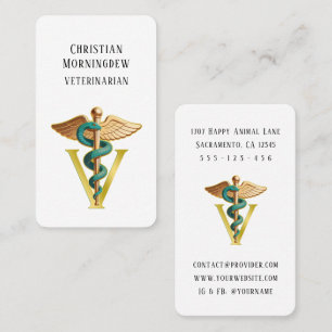 Carte De Visite Vétérinaire V symbole de Caducée 1