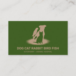 Carte De Visite Vétérinaire Vet chat chien oiseau lapin poisson