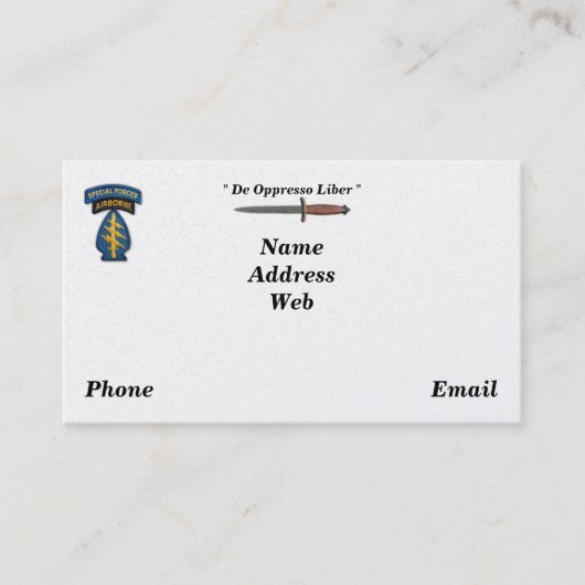 Carte De Visite Vétérinaires de sof de sfg de sf de bérets verts (Devant)