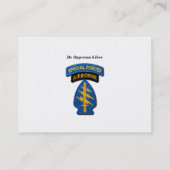 Carte De Visite Vétérinaires des bérets verts SFG SF LRRP de (Dos)