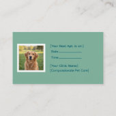 Carte De Visite Veterinarian Appointment Card | Photo Template (Dos)