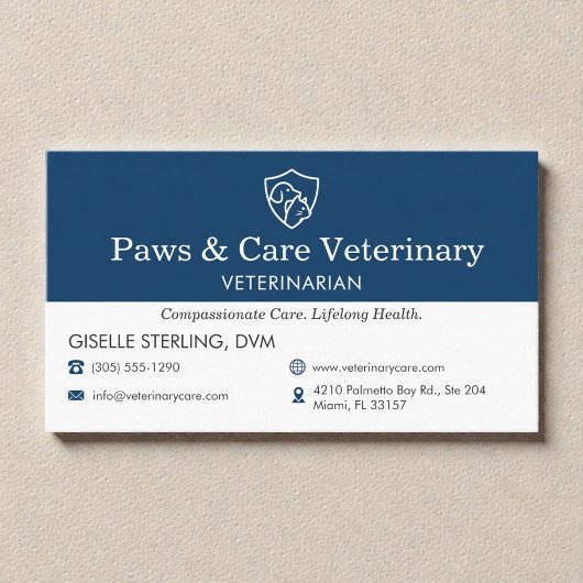 Carte De Visite Veterinarian Vet Pet Office 