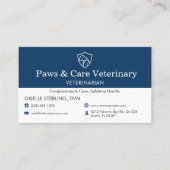 Carte De Visite Veterinarian Vet Pet Office  (Devant)
