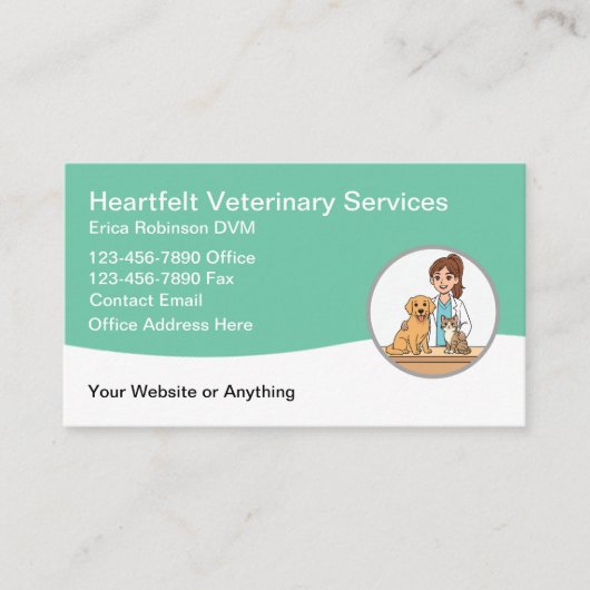 Carte De Visite Veterinary Animal Hospital Services (Devant)