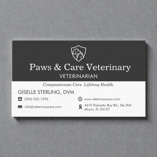 Carte De Visite Veterinary Office Dog Cat Icon