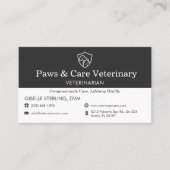Carte De Visite Veterinary Office Dog Cat Icon (Devant)