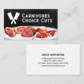 Carte De Visite Viandes coupées de variété sur plaque | Boucher (Devant / Derrière)