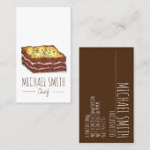 Carte De Visite Viandes Lasagna Lasagna Restaurant Italien Chef (Devant / Derrière)