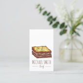 Carte De Visite Viandes Lasagna Lasagna Restaurant Italien Chef (Debout devant)