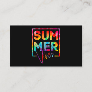 Carte De Visite Vibes d'été Tie Dye Bonjour Vacances d'été