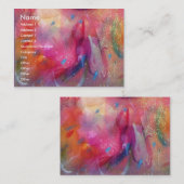 Carte De Visite VIBRANT ABSTRAIT, couleurs vives rouge bleu rose (Devant / Derrière)