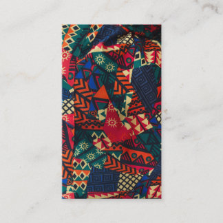 Carte De Visite Vibrant African Geometric Tribal Abstract Pattern 