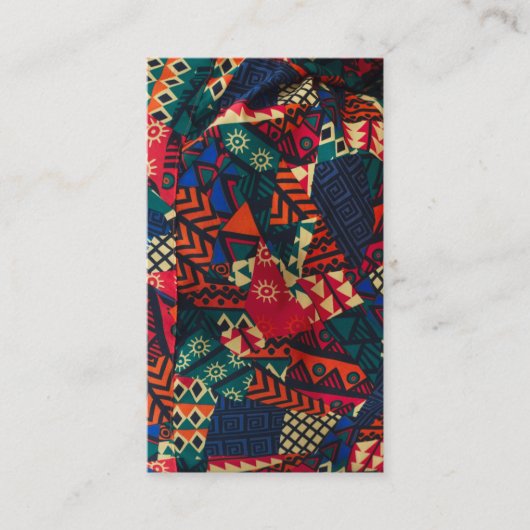 Carte De Visite Vibrant African Geometric Tribal Abstract Pattern  (Devant)