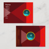 Carte De Visite VIBRANT AQUA BLEU GEMSTONE Abstrait géométrique (Devant / Derrière)