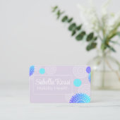 Carte De Visite Vibrant Aqua Blue Random Mandala sur rose (Debout devant)