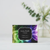 Carte De Visite Vibrant bleu bleu violet Abstrait Monogramme de fu (Debout devant)