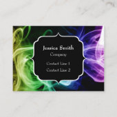 Carte De Visite Vibrant bleu bleu violet Abstrait Monogramme de fu (Devant)