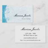 Carte de visite vibrant bleu d'assistant personnel (Devant / Derrière)