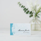 Carte de visite vibrant bleu d'assistant personnel (Debout devant)