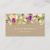 Carte De Visite Vibrant Bloom | Rustic Kraft Floral (Devant)