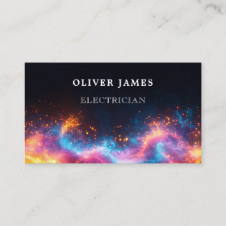 Carte De Visite Vibrant Colourful Sparks Electrician and Engineer