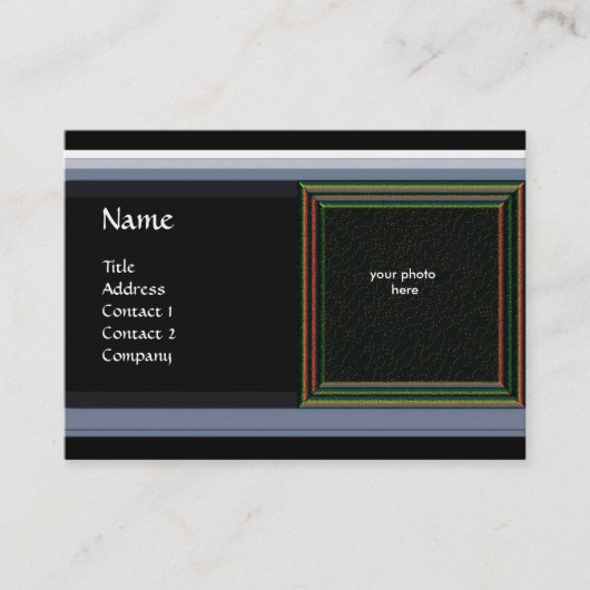 Carte De Visite VIBRANT DAMASK MÉMOIRE MONOGRAMME gem bleu (Devant)
