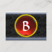 Carte De Visite VIBRANT DAMASK MEMORY MONOGRAMME rouge (Dos)