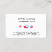 Carte De Visite Vibrant Fête Mexicaine Blanc Floral (Dos)