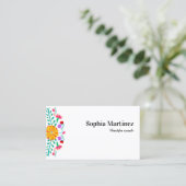 Carte De Visite Vibrant Fête Mexicaine Blanc Floral (Debout devant)