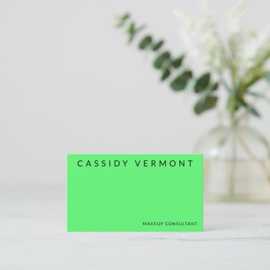 Carte De Visite Vibrant Green Beauty Maquillage (Debout devant)