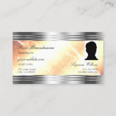 Carte De Visite Vibrant ivoire Pêcher les frontières argentées Mon (Dos)