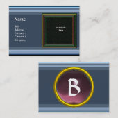 Carte De Visite VIBRANT MÉMOIRE3 MONOGRAMME gemme violet (Devant / Derrière)