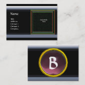 Carte De Visite VIBRANT MONOGRAMME Gemme violet (Devant / Derrière)