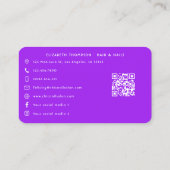 Carte De Visite Vibrant Purple Periodé Africain-Américain Salon à (Dos)