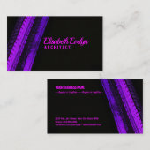 Carte De Visite Vibrant Purple Trails on Dark Canvas (Devant / Derrière)