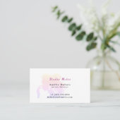 Carte De Visite Vibrant Rainbow Subtle Luxury Salon QR Code (Debout devant)