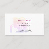 Carte De Visite Vibrant Rainbow Subtle Luxury Salon QR Code (Devant)