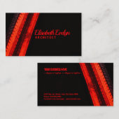 Carte De Visite Vibrant Red Trails on Dark Canvas (Devant / Derrière)