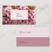 Carte De Visite Vibrant rose cerisier Blossom Bokeh (Devant / Derrière)