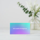 Carte De Visite Vibrant vert violet Abstrait Gradient Glam Busine (Debout devant)