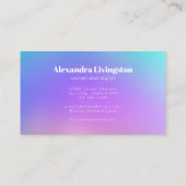 Carte De Visite Vibrant vert violet Abstrait Gradient Glam Busine (Dos)