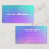 Carte De Visite Vibrant vert violet Abstrait Gradient Glam Busine (Devant / Derrière)